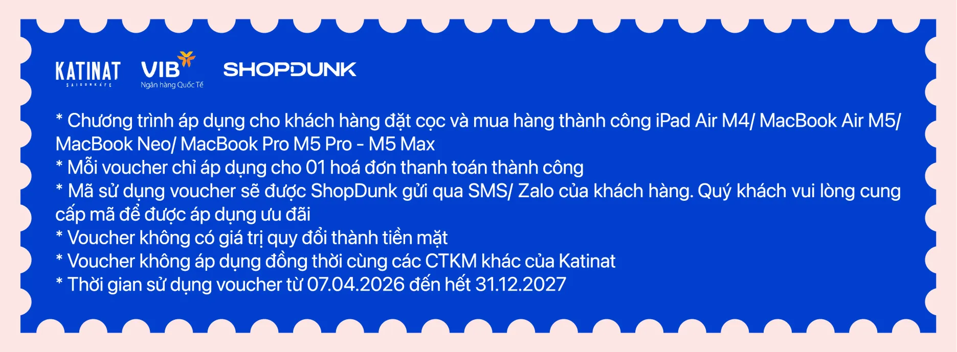 Mua hàng tại ShopDunk - tặng voucher Katinat chính sách